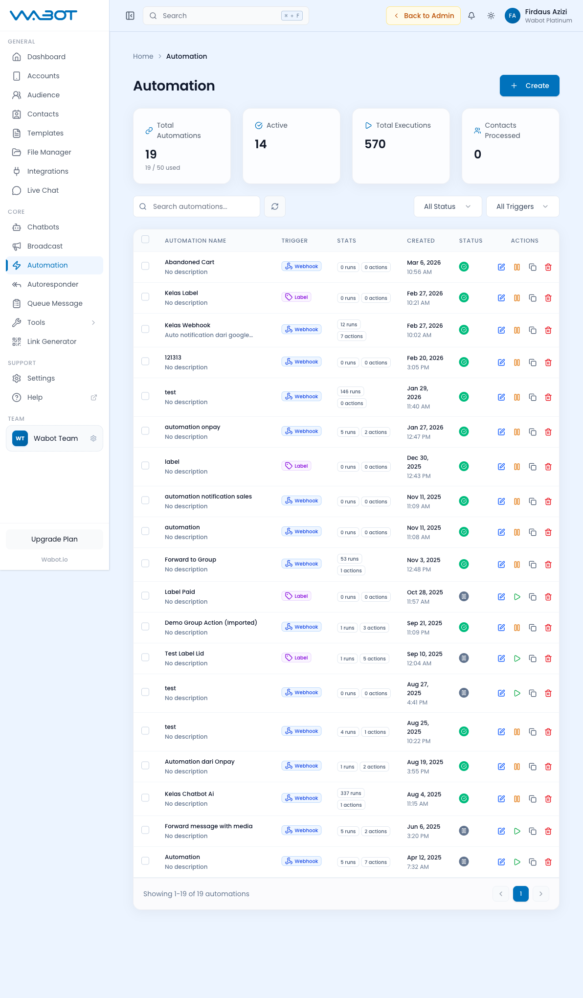 Automation Dashboard