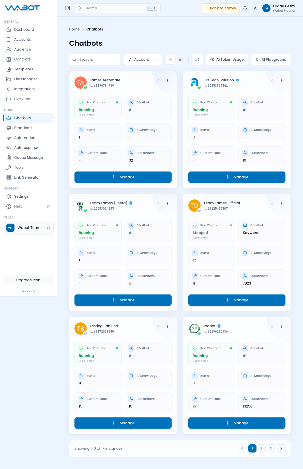 Chatbots Page
