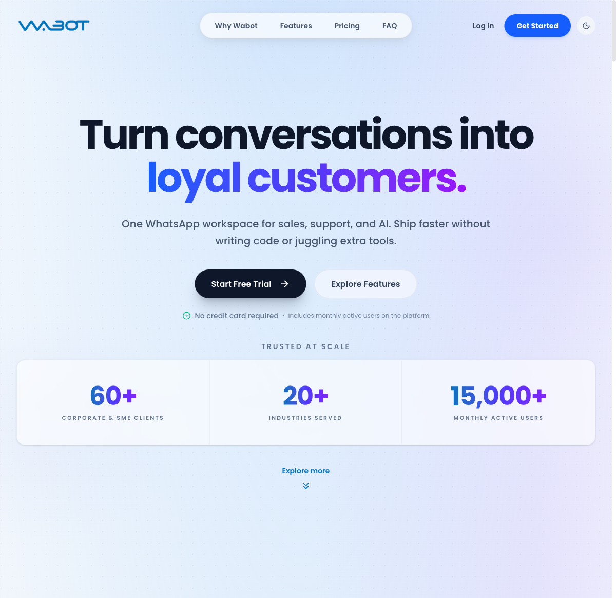 Wabot.io Homepage